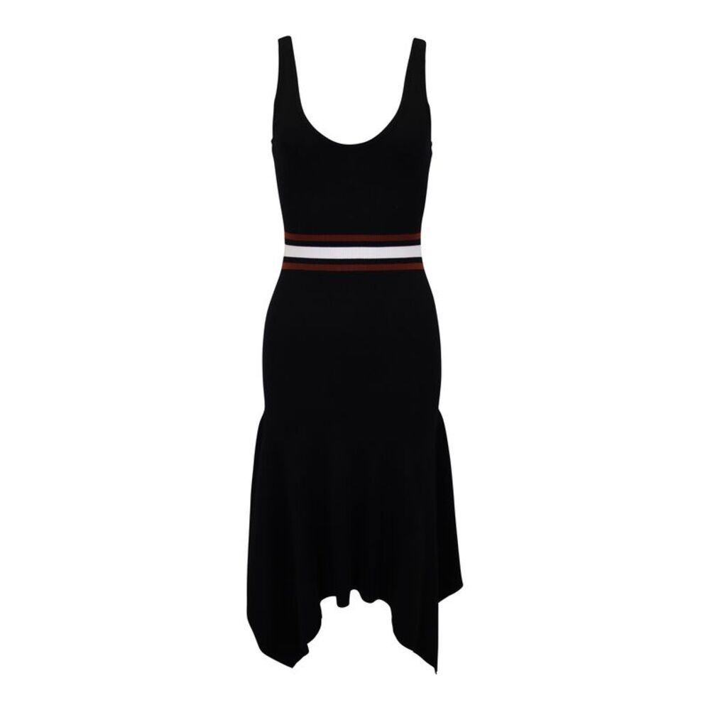 A.L.C. Anders Handkerchief Hem Knit Midi Dress in Black Viscose